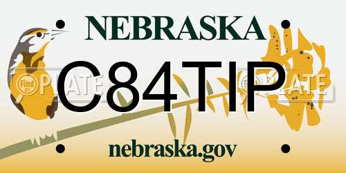 C84TIP Nebraska License Plate