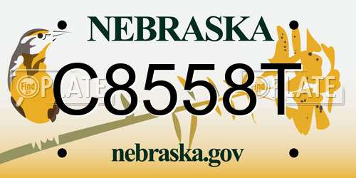 C8558T Nebraska License Plate