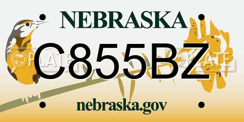 C855BZ Nebraska License Plate