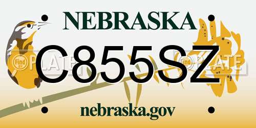 C855SZ Nebraska License Plate