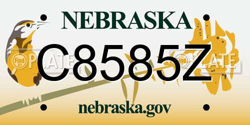 C8585Z Nebraska License Plate