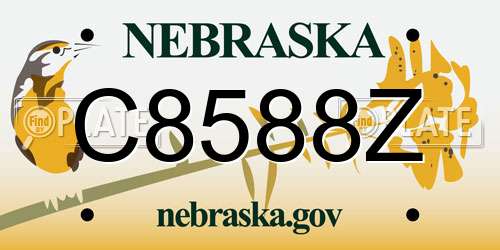 C8588Z Nebraska License Plate