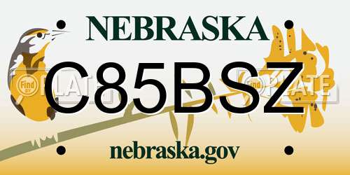 C85BSZ Nebraska License Plate