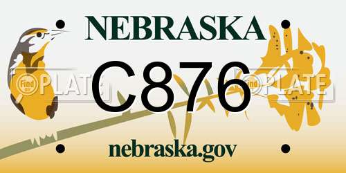 C876 Nebraska License Plate