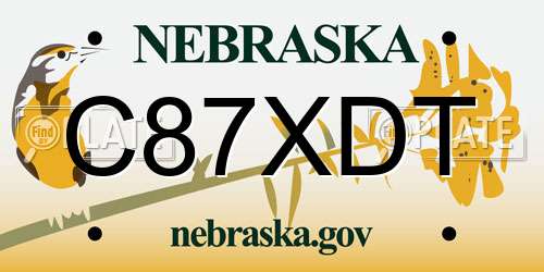 C87XDT Nebraska License Plate