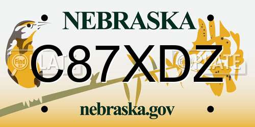 C87XDZ Nebraska License Plate