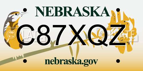 C87XQZ Nebraska License Plate