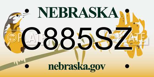C885SZ Nebraska License Plate