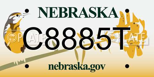 C8885T Nebraska License Plate