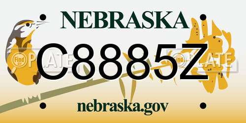 C8885Z Nebraska License Plate