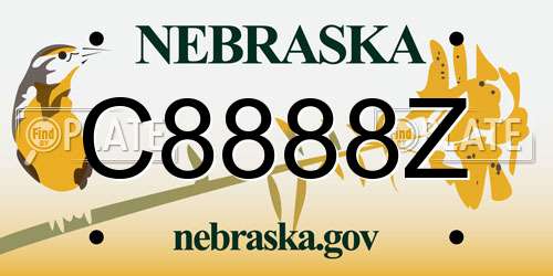 C8888Z Nebraska License Plate