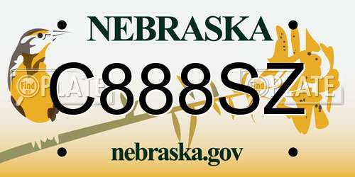 C888SZ Nebraska License Plate