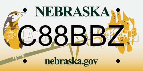C88BBZ Nebraska License Plate