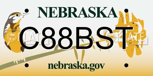 C88BST Nebraska License Plate