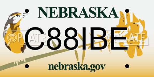 C88IBE Nebraska License Plate