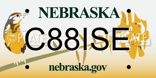 C88ISE Nebraska License Plate