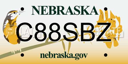 C88SBZ Nebraska License Plate