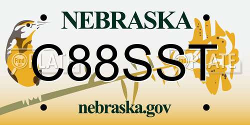 C88SST Nebraska License Plate