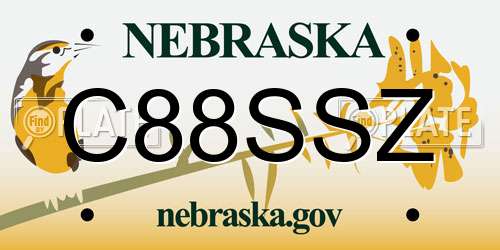 C88SSZ Nebraska License Plate