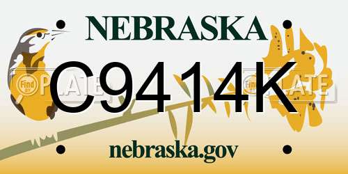 C9414K Nebraska License Plate