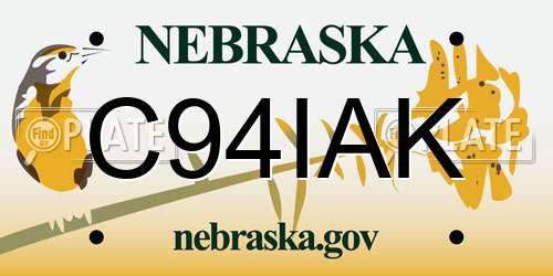 C94IAK Nebraska License Plate