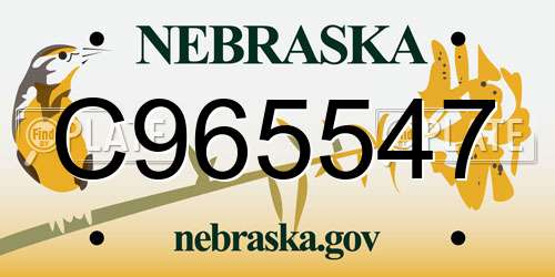 C965547 Nebraska License Plate