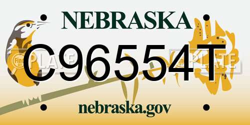 C96554T Nebraska License Plate