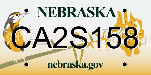 CA2S158 Nebraska License Plate