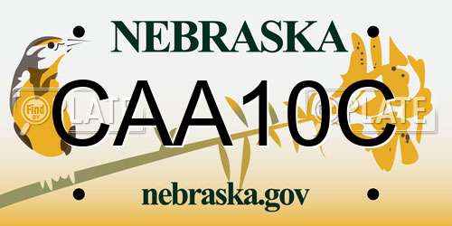 CAA10C Nebraska License Plate