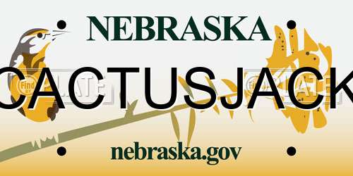 CACTUSJACK Nebraska License Plate