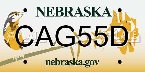 CAG55D Nebraska License Plate