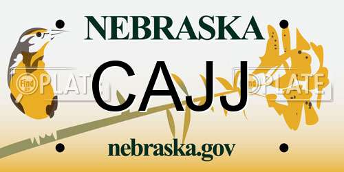 CAJJ Nebraska License Plate
