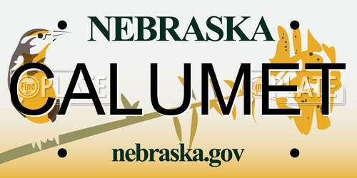 CALUMET Nebraska License Plate
