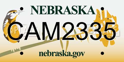 CAM2335 Nebraska License Plate