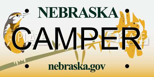 CAMPER Nebraska License Plate