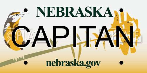CAPITAN Nebraska License Plate