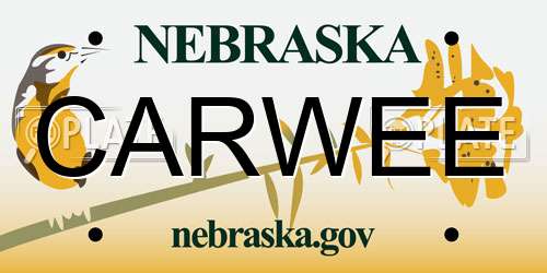 CARWEE Nebraska License Plate