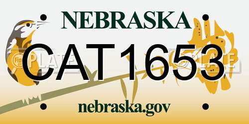 CAT1653 Nebraska License Plate