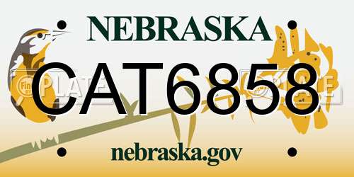 CAT6858 Nebraska License Plate