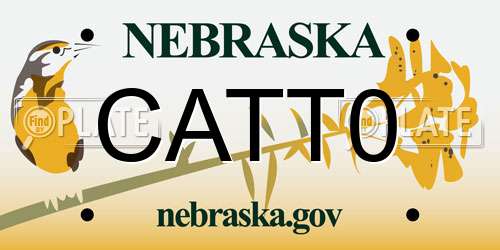 CATT0 Nebraska License Plate