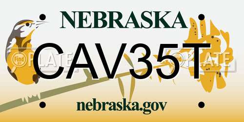 CAV35T Nebraska License Plate