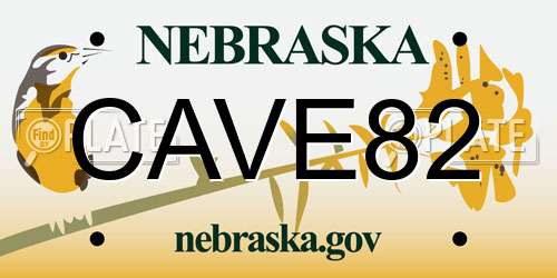 CAVE82 Nebraska License Plate