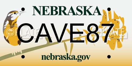 CAVE87 Nebraska License Plate
