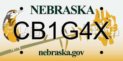 CB1G4X Nebraska License Plate