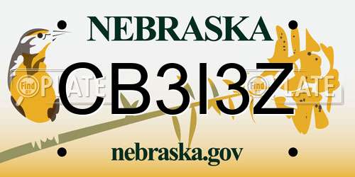 CB3I3Z Nebraska License Plate