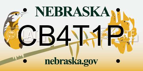 CB4T1P Nebraska License Plate
