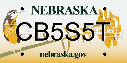 CB5S5T Nebraska License Plate