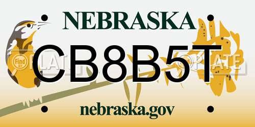 CB8B5T Nebraska License Plate