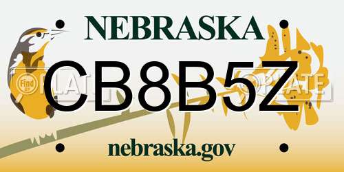 CB8B5Z Nebraska License Plate