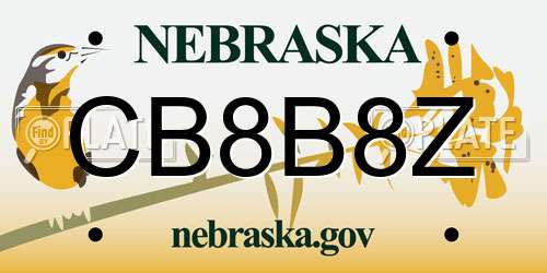 CB8B8Z Nebraska License Plate